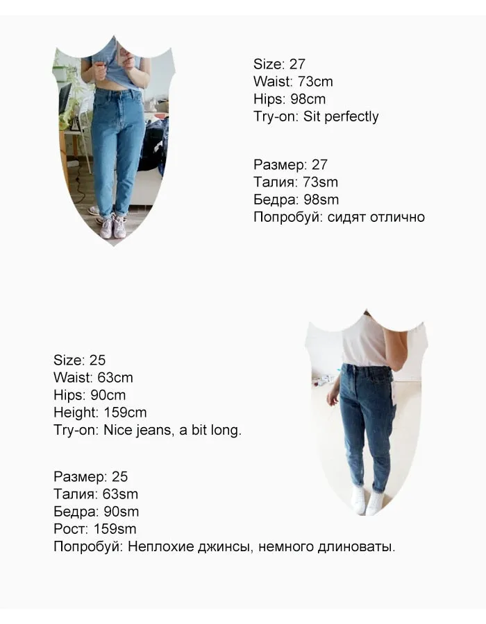 1886 Youaxon 100% Cotton Vintage High Waist Mom Jeans/Boyfriend