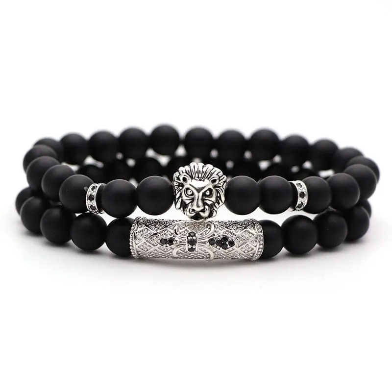 2Pcs/Set Natural Stone 4 Style Bead Man Bracelets