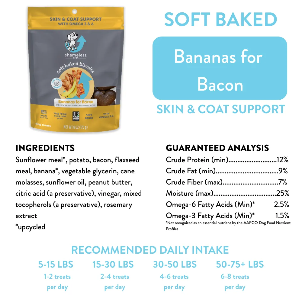 Bananas for Bacon Soft Baked Dog Treat