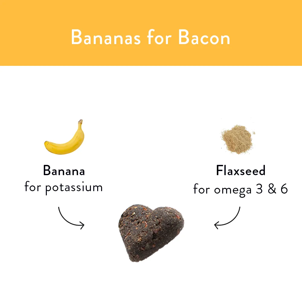 Bananas for Bacon Soft Baked Dog Treat
