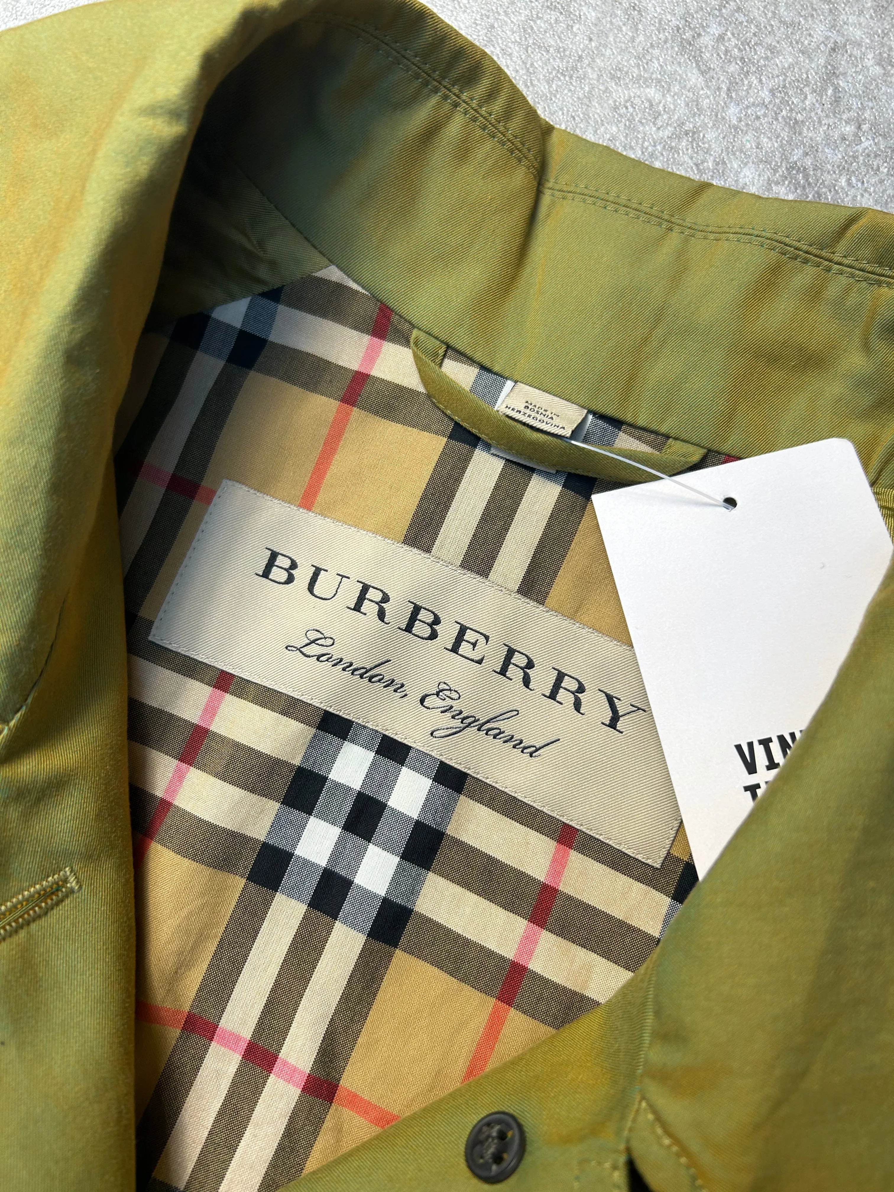 Burberry Classic Green Belted Trench Coat
