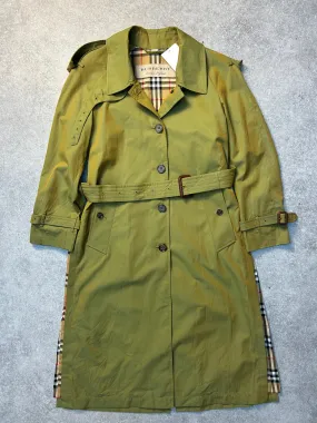 Burberry Classic Green Belted Trench Coat