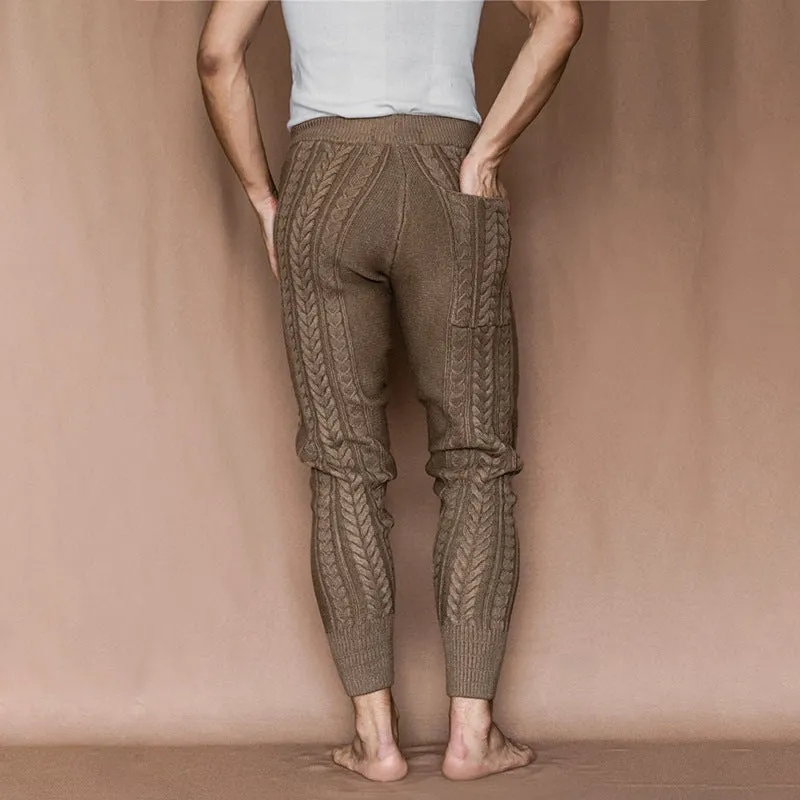 Casual fashion slim knitted cropped trousers