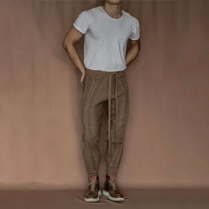 Casual fashion slim knitted cropped trousers