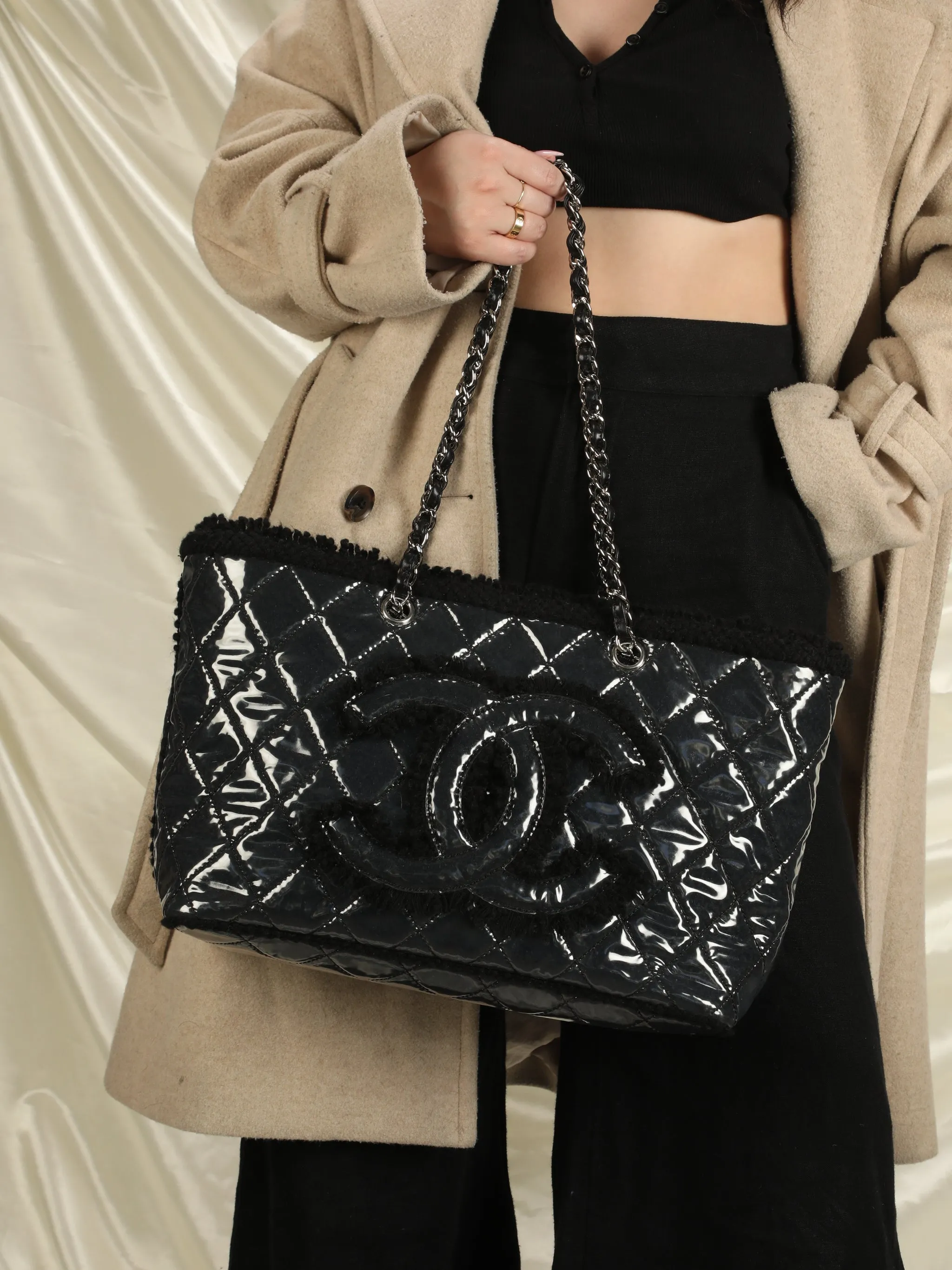 Chanel Tweed & Vinyl Tote