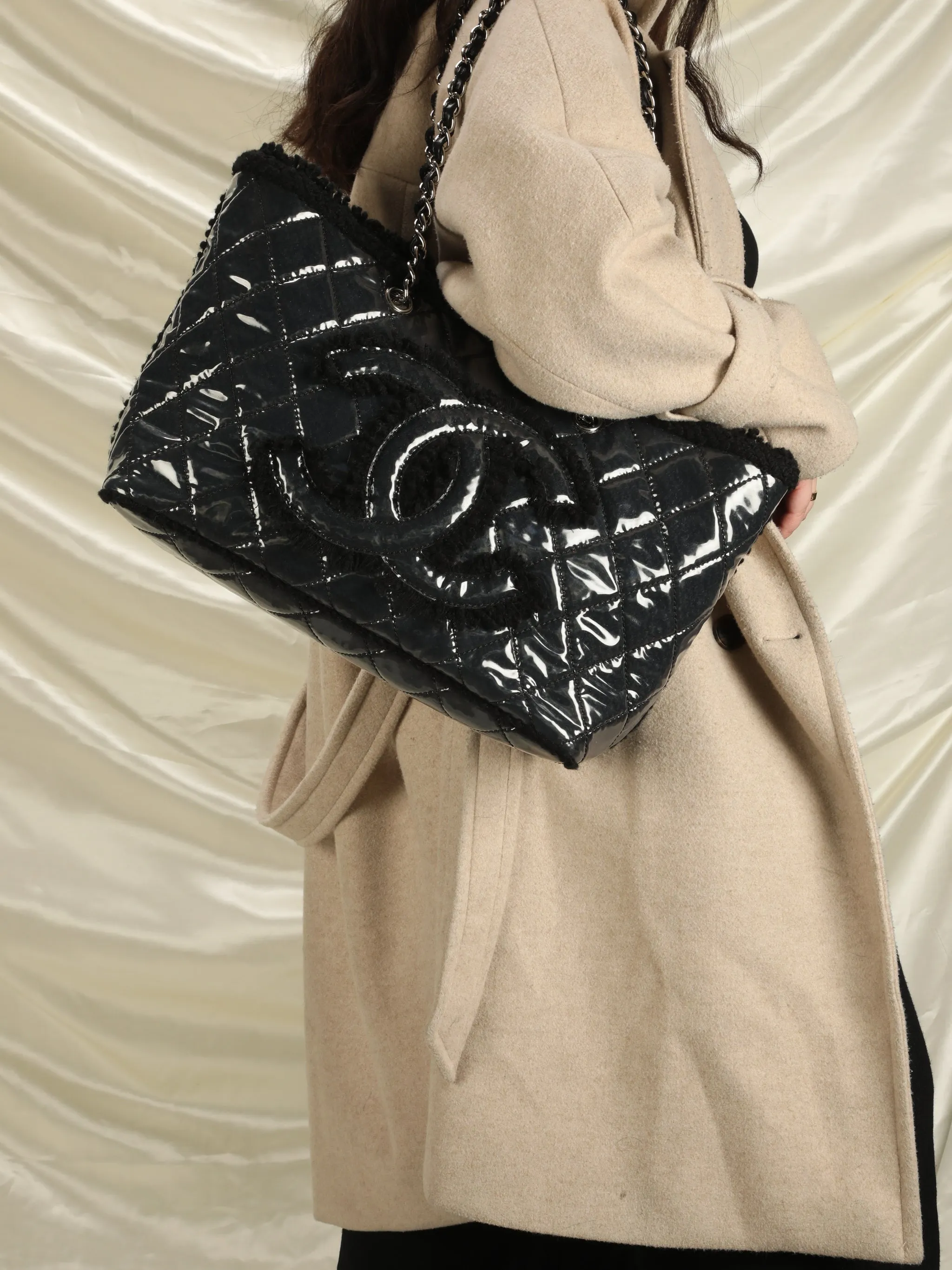 Chanel Tweed & Vinyl Tote