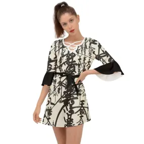 Chic Crisscross Oriental Mini Gown