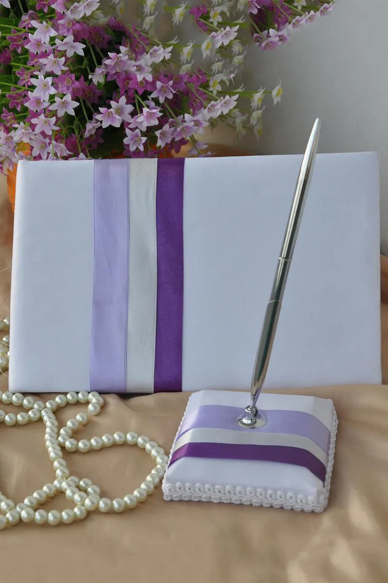 Concise Ribbon/Sash Guestbook & Pen Set