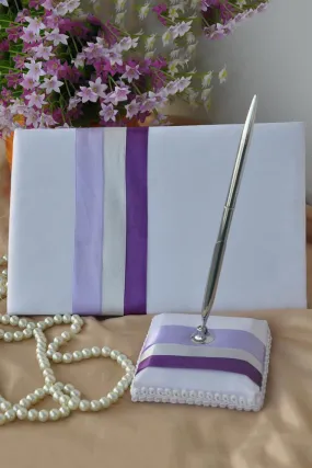 Concise Ribbon/Sash Guestbook & Pen Set