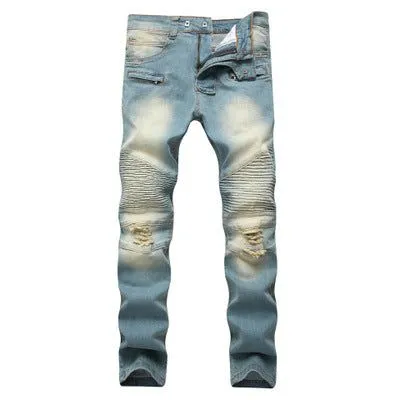 Cross border broken hole Jeans