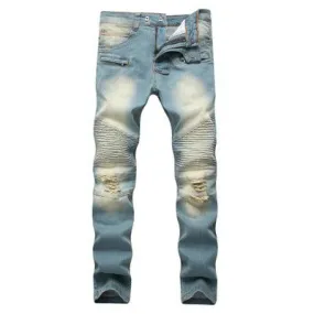 Cross border broken hole Jeans