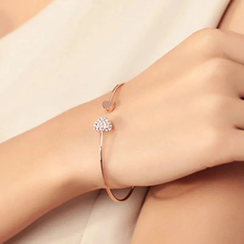Crystal Double Heart Bracelet