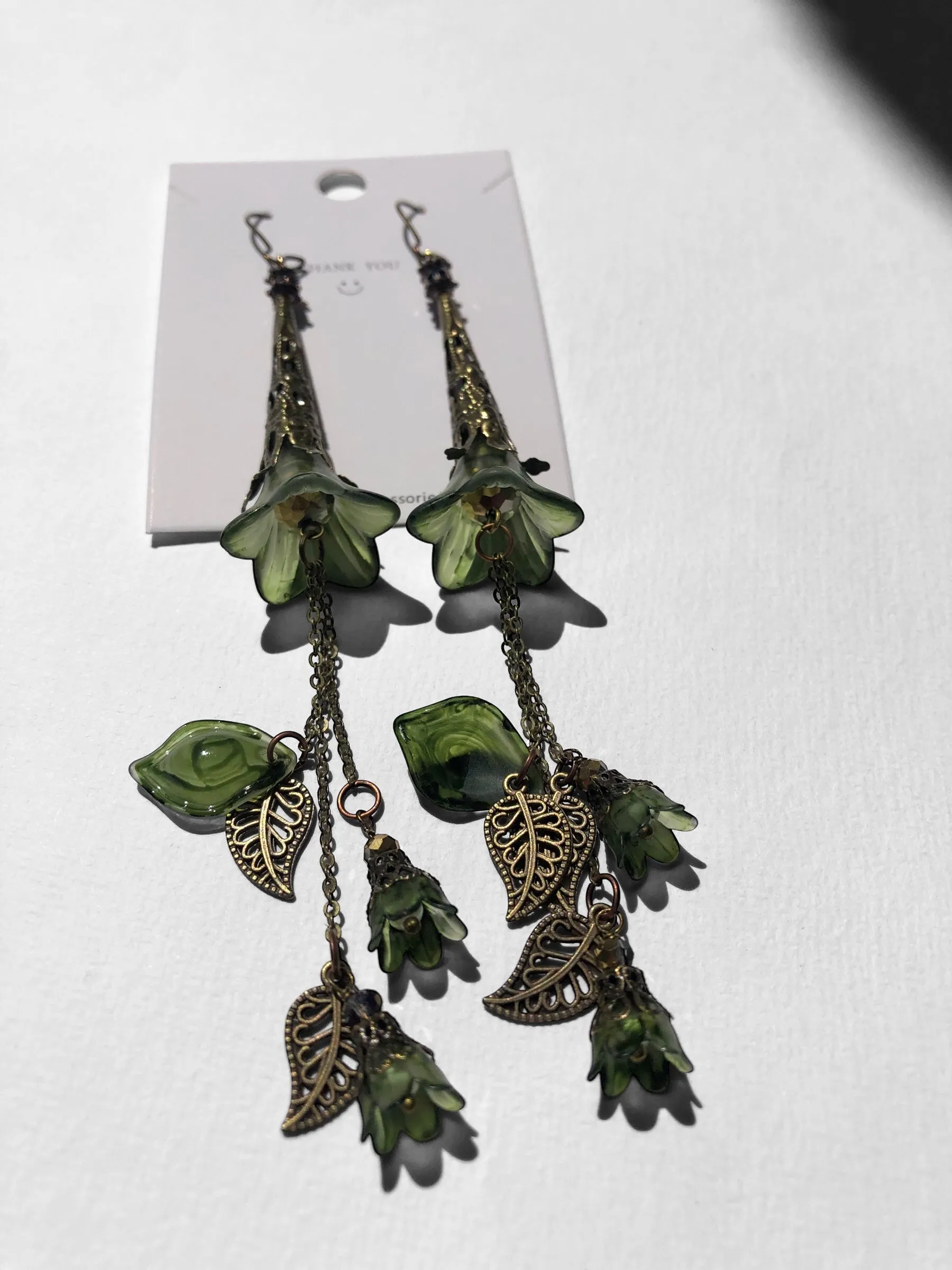 Deluxe Edition Olive Long Tassel Bohemian Bloom Earrings