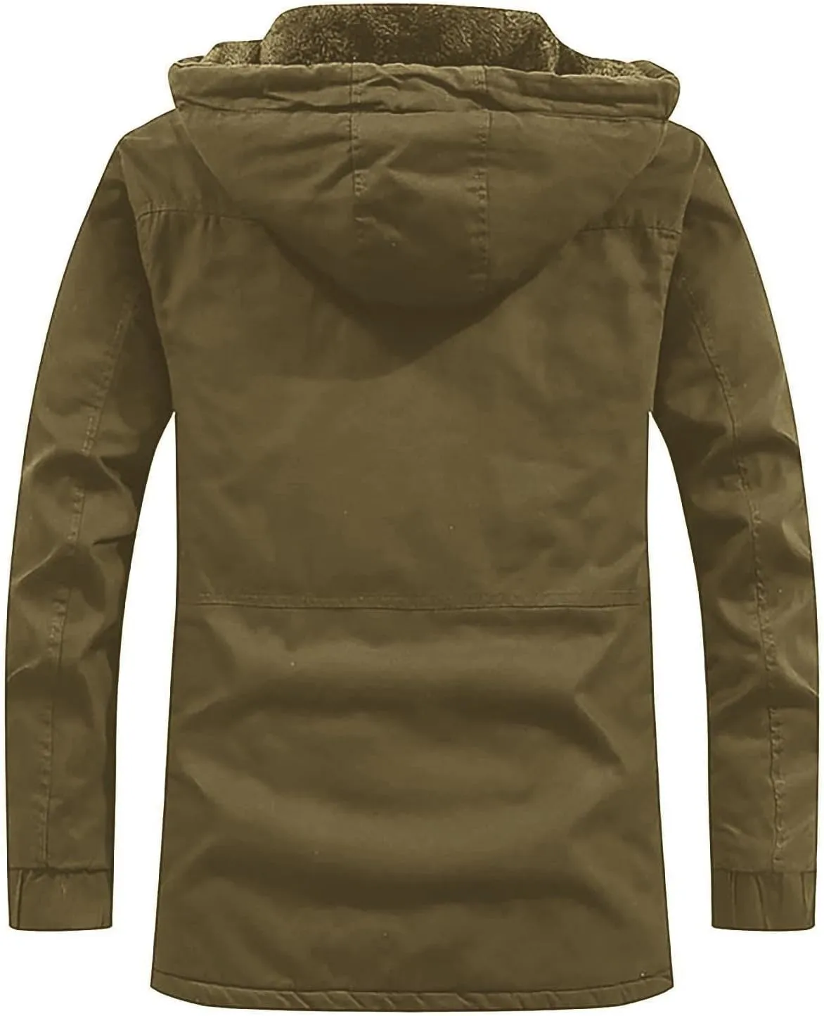 DuDubaby Men's Winter Hooded Windproof Solid Long Sleeve Soft Coat Shell Jacket