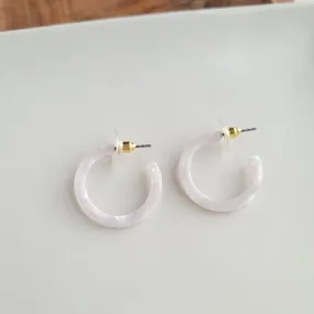 Elegant White Pearl Mini Hoop Earrings