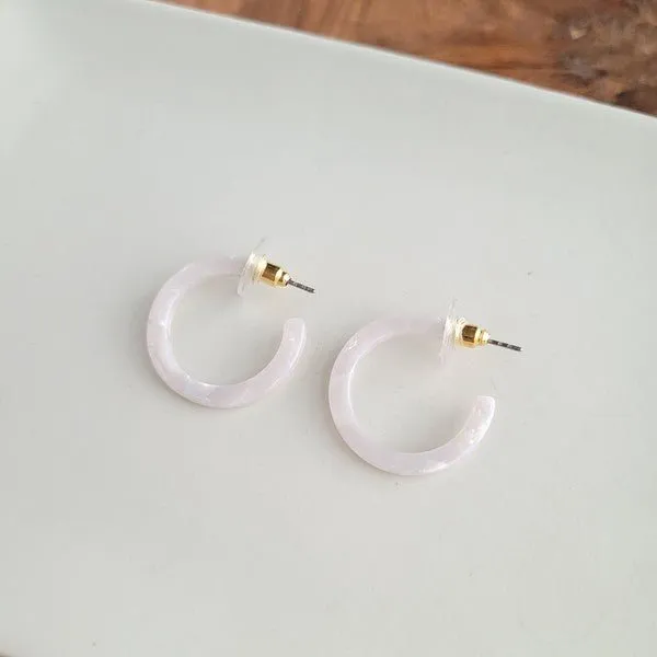 Elegant White Pearl Mini Hoop Earrings