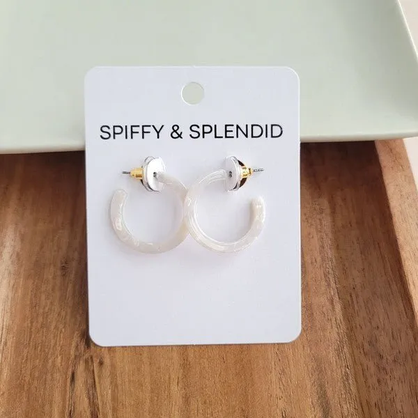 Elegant White Pearl Mini Hoop Earrings