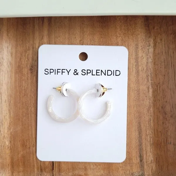 Elegant White Pearl Mini Hoop Earrings