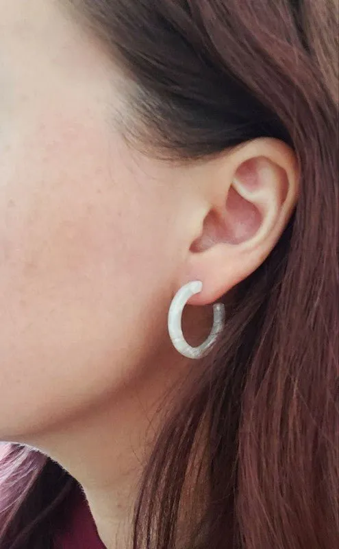 Elegant White Pearl Mini Hoop Earrings