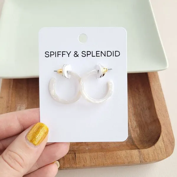 Elegant White Pearl Mini Hoop Earrings