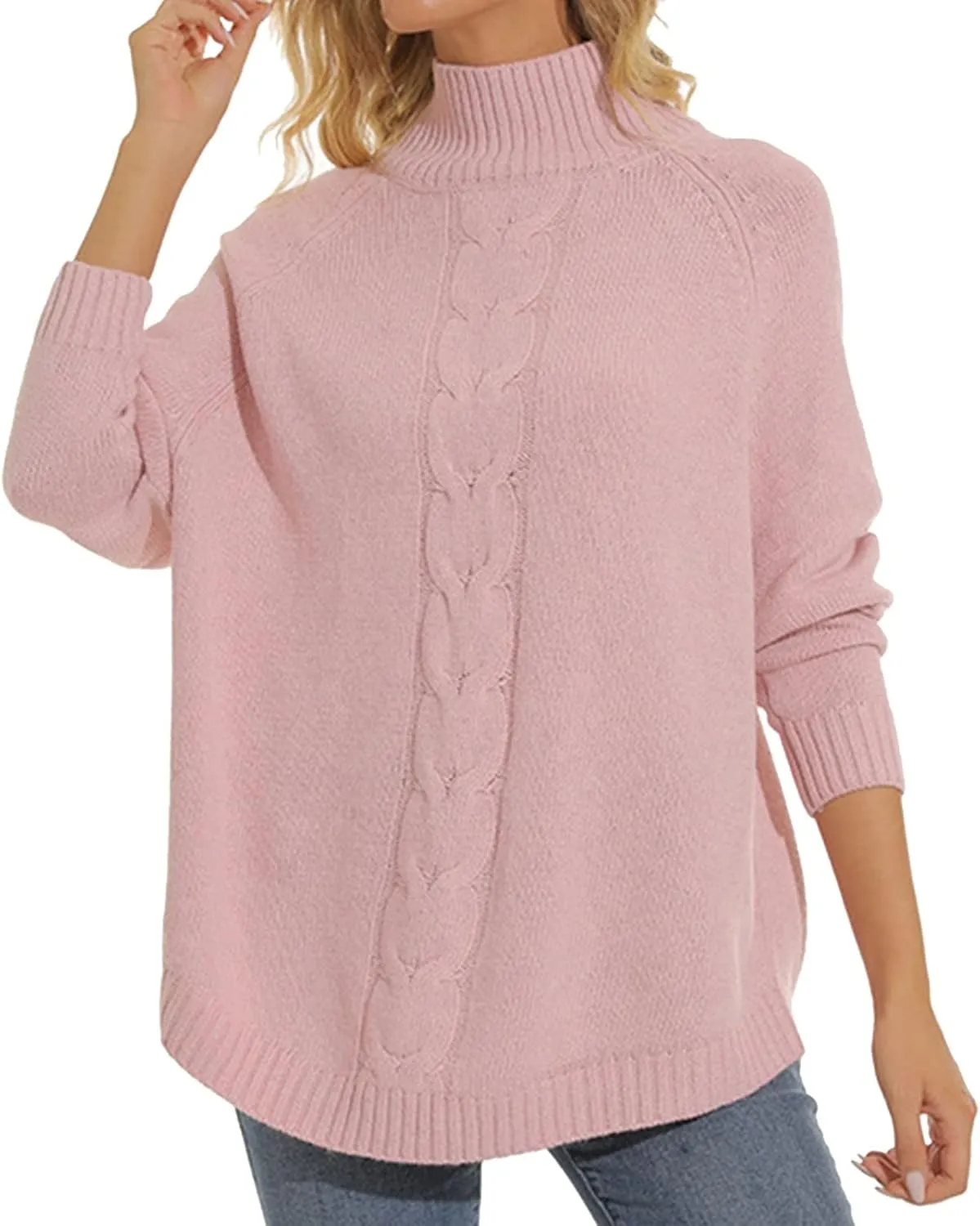 Fall Fashion Oversized Casual Pullover Knitting High Casual Plus Size 3XL Women Sweater Top Mens Turtleneck Long Sleeve