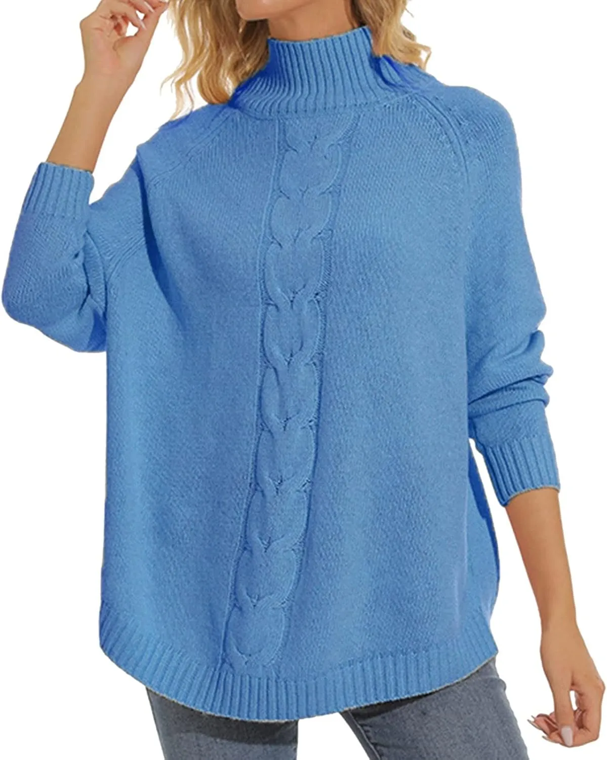 Fall Fashion Oversized Casual Pullover Knitting High Casual Plus Size 3XL Women Sweater Top Mens Turtleneck Long Sleeve