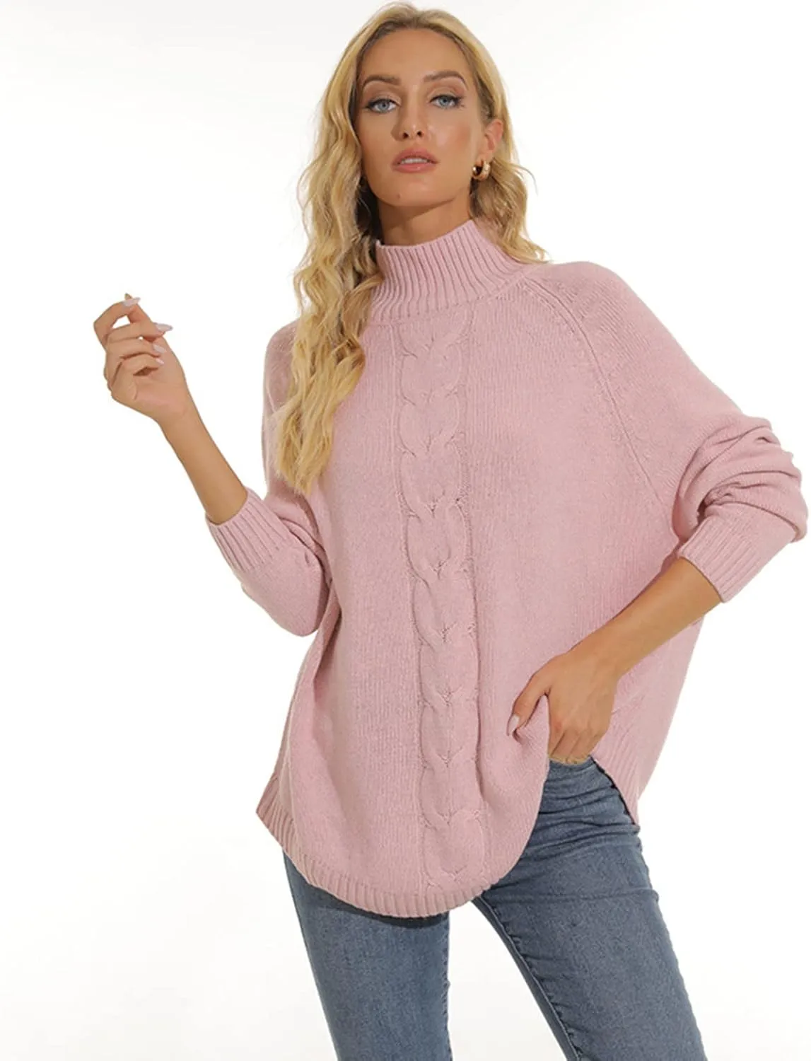 Fall Fashion Oversized Casual Pullover Knitting High Casual Plus Size 3XL Women Sweater Top Mens Turtleneck Long Sleeve