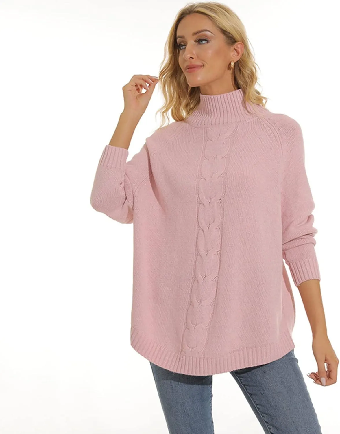 Fall Fashion Oversized Casual Pullover Knitting High Casual Plus Size 3XL Women Sweater Top Mens Turtleneck Long Sleeve