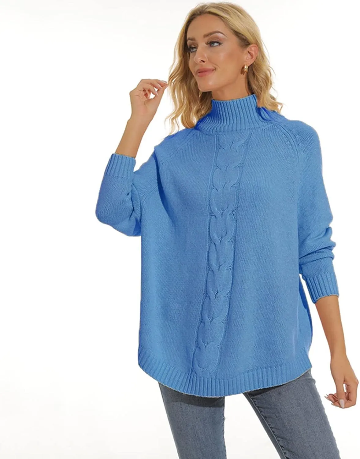 Fall Fashion Oversized Casual Pullover Knitting High Casual Plus Size 3XL Women Sweater Top Mens Turtleneck Long Sleeve