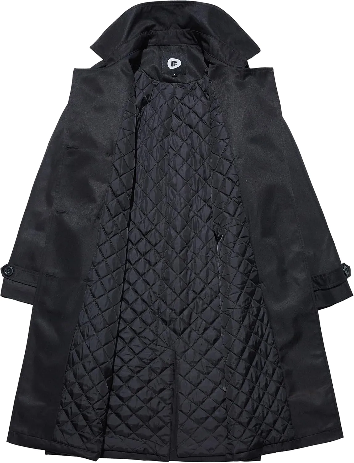 FARVALUE Women's Waterproof Trench Coat Winter Double Breasted Windbreaker Classic Belted Lapel Overcoat