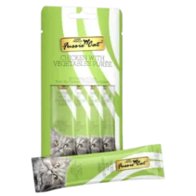 Fussie Cat Chicken With Vegetables Puree Cat Treats, 2 oz