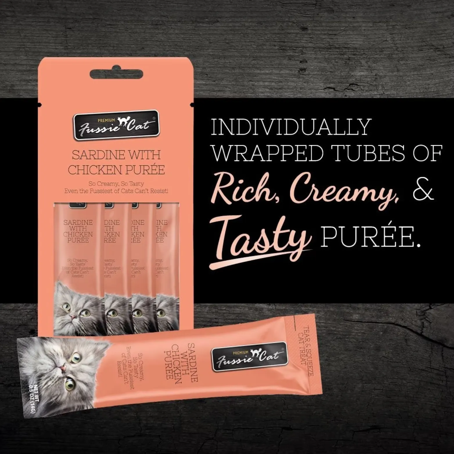Fussie Cat Sardine & Chicken Puree Cat Treats