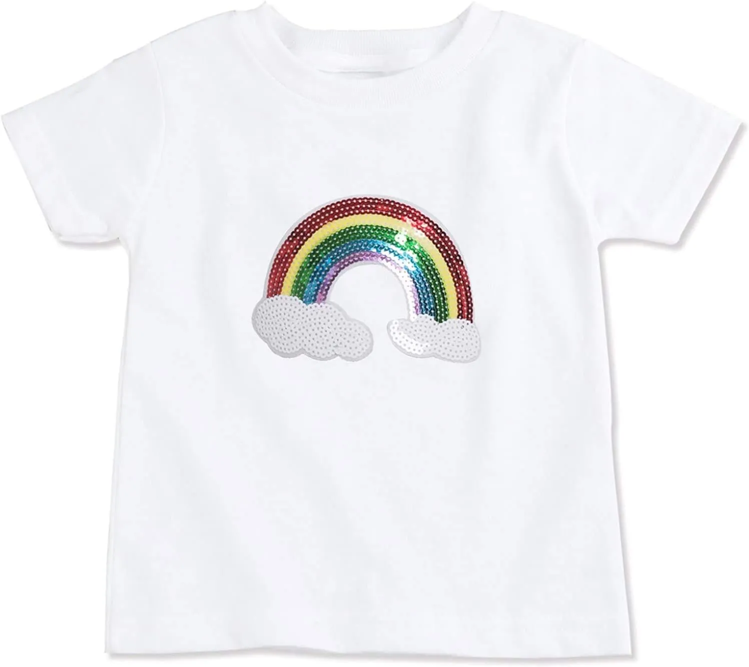 Girls Kids Rainbow T-Shirt and Colorful Ballet Tutu Skirt & Hair Bows with Beaded Bracelet Set