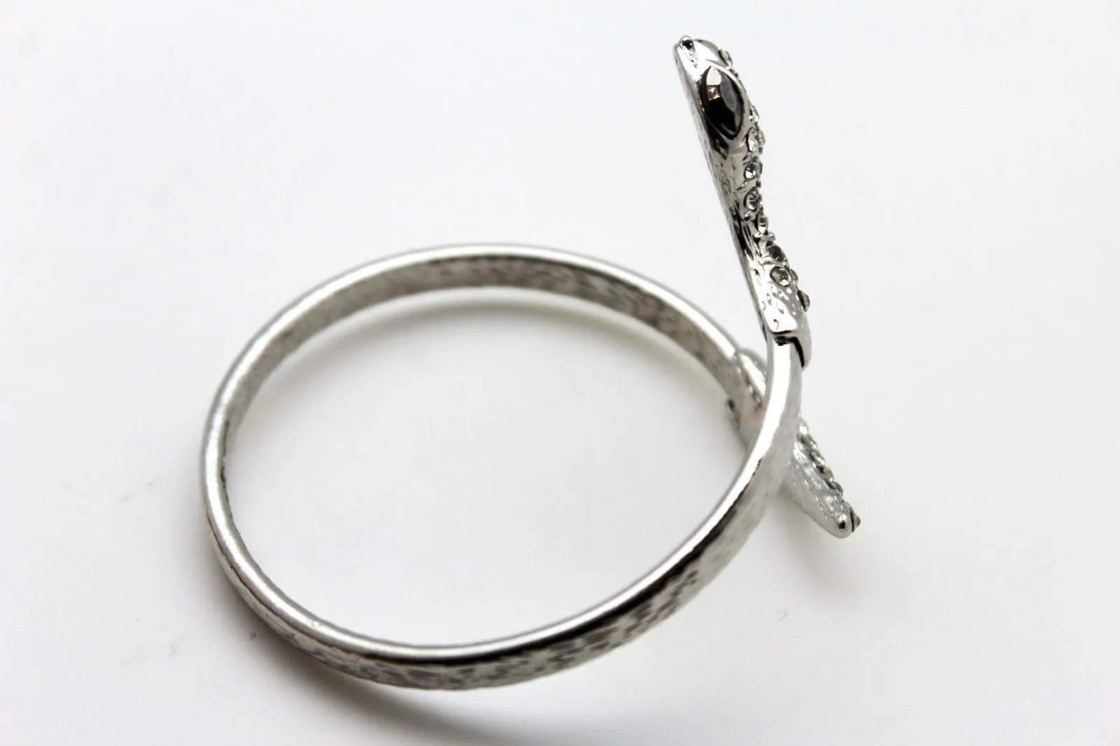 Gold Silver Metal Narrow Cuff Bracelet Wrap Around Snake Bangle