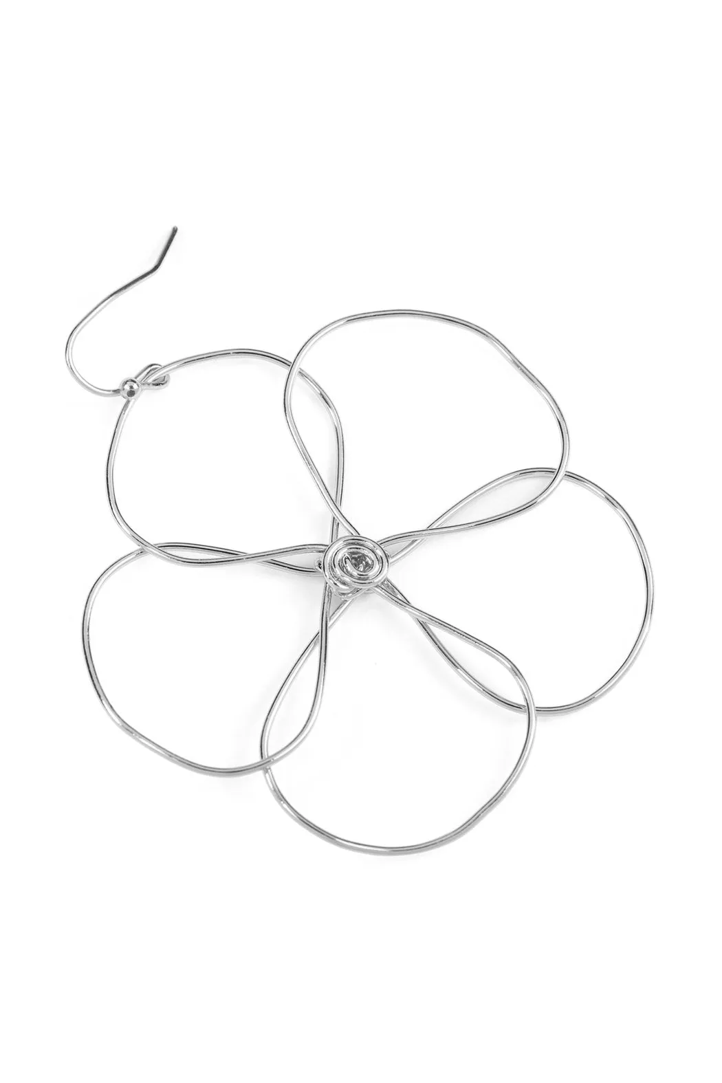 Hde2456 - Wire Flower Hook Earrings
