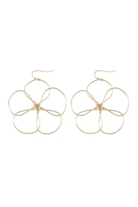 Hde2456 - Wire Flower Hook Earrings