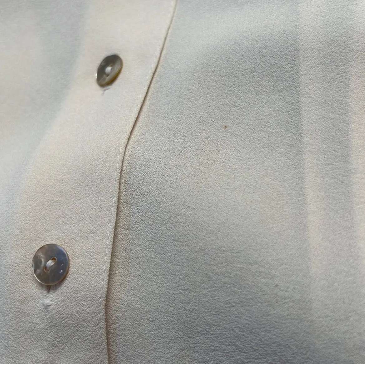 INC International Concepts Vintage Silk Long Sleeve Cream Button Down