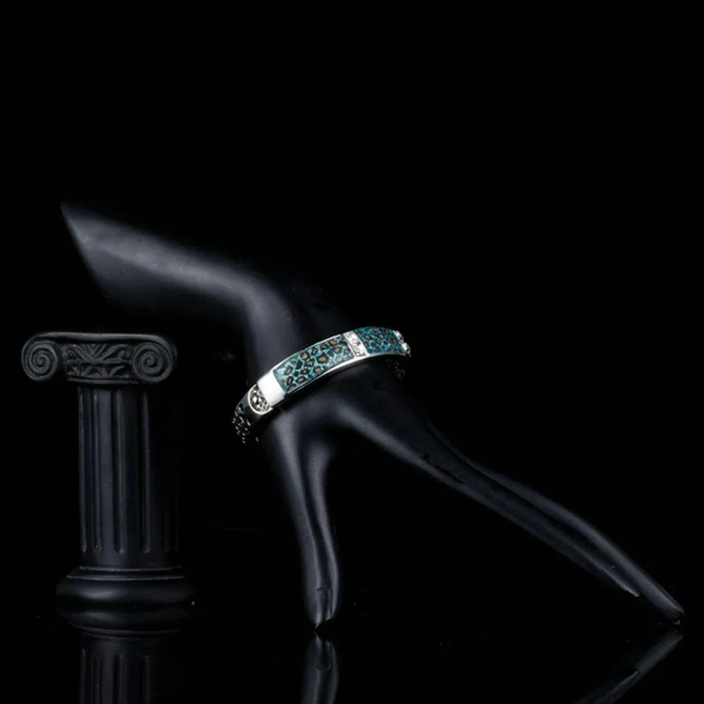 Leopard Print Crystal Bangle