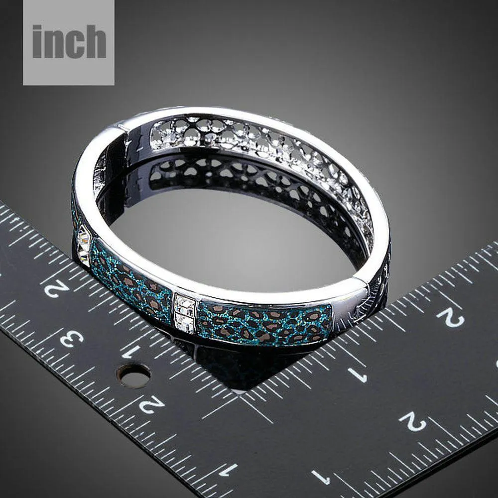 Leopard Print Crystal Bangle