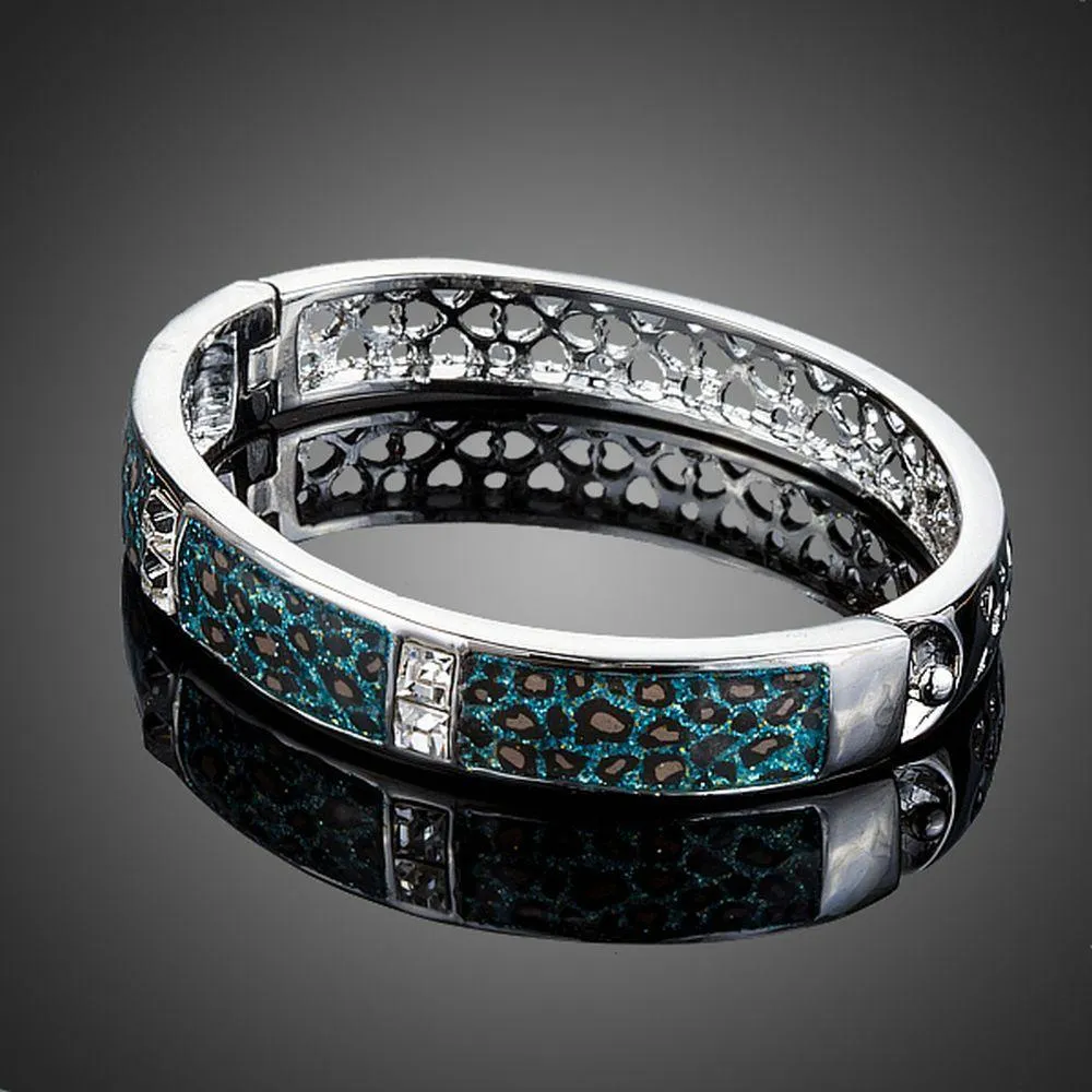 Leopard Print Crystal Bangle