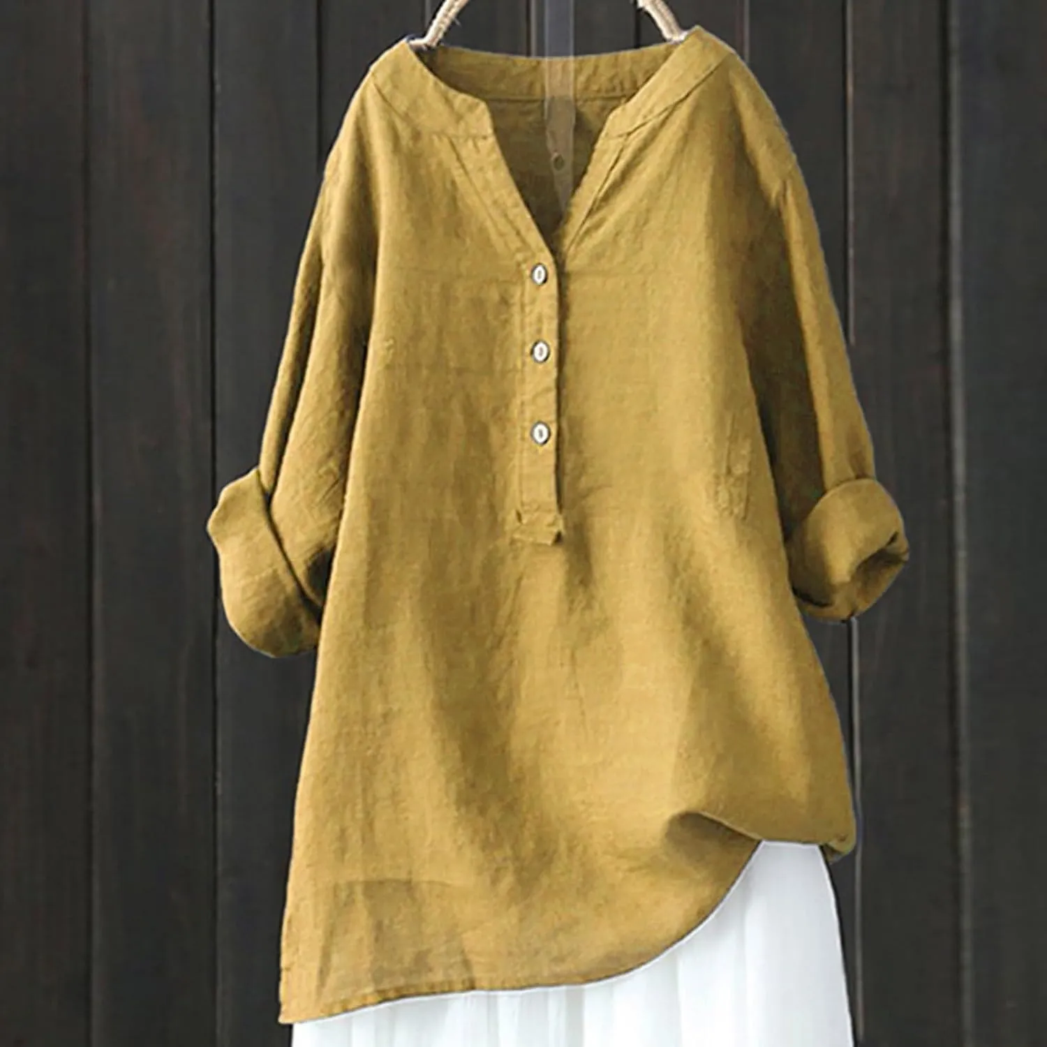 Linen Oversize Shirts Womens Button Roll Long Sleeve Tops Causal Elegant Dress Shirt Loose Chic Summer Linen Clothes