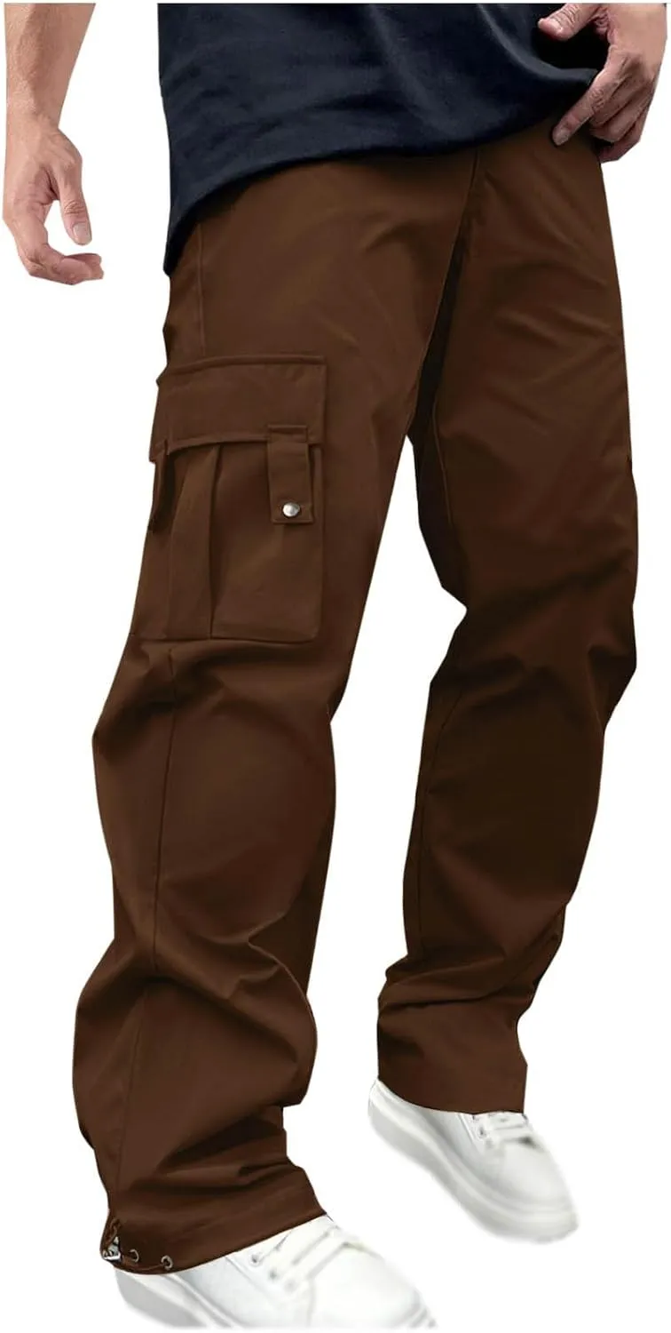 Loose Fit Mens Tactical Cargo Pants Multi Pockets Lightweight Breathable Casual Workwear Hiking Trousers