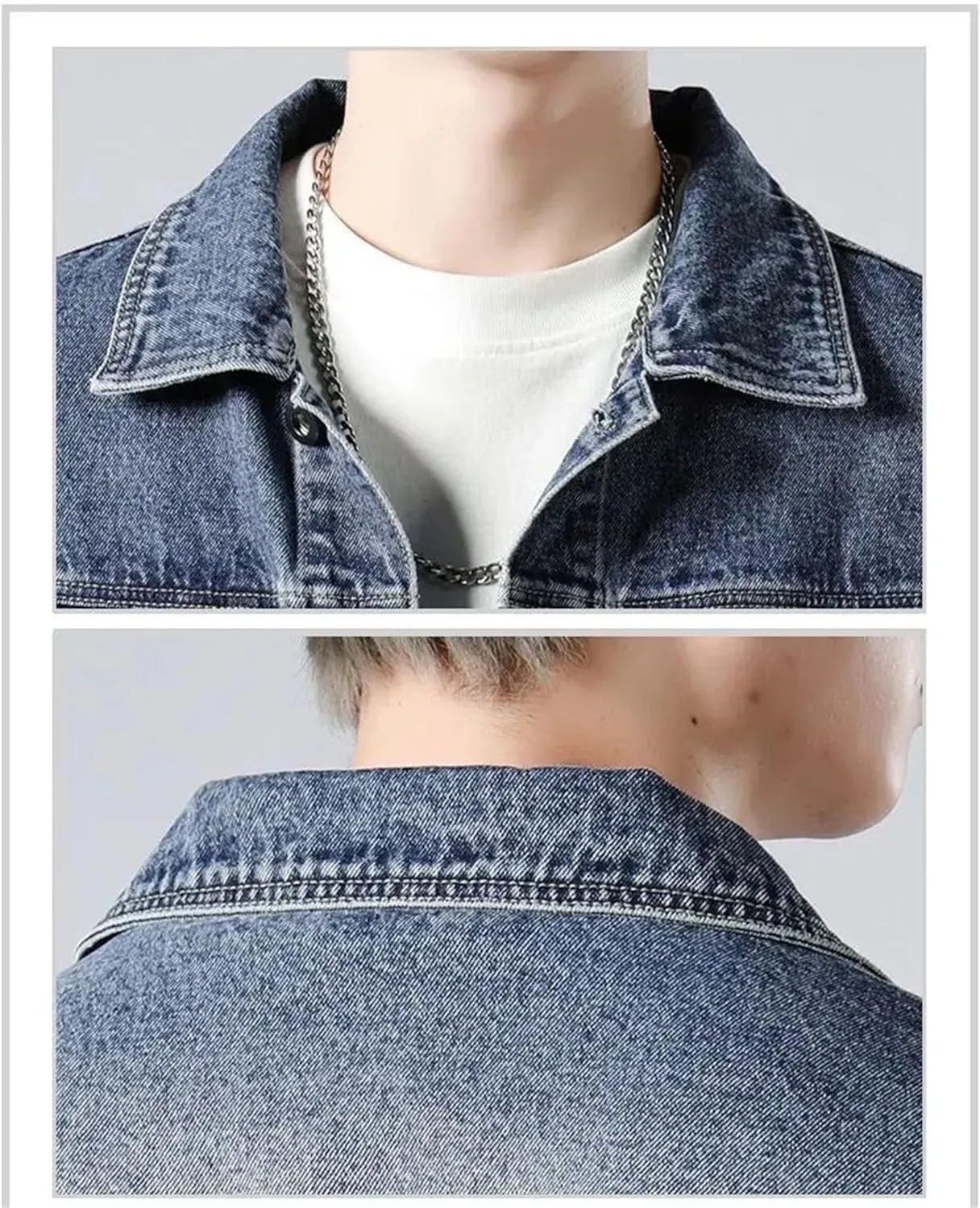 Men's Daily Denim Jacket Men Loose Casual Denim Coat Classic Vintage Jean Jacket For Spring