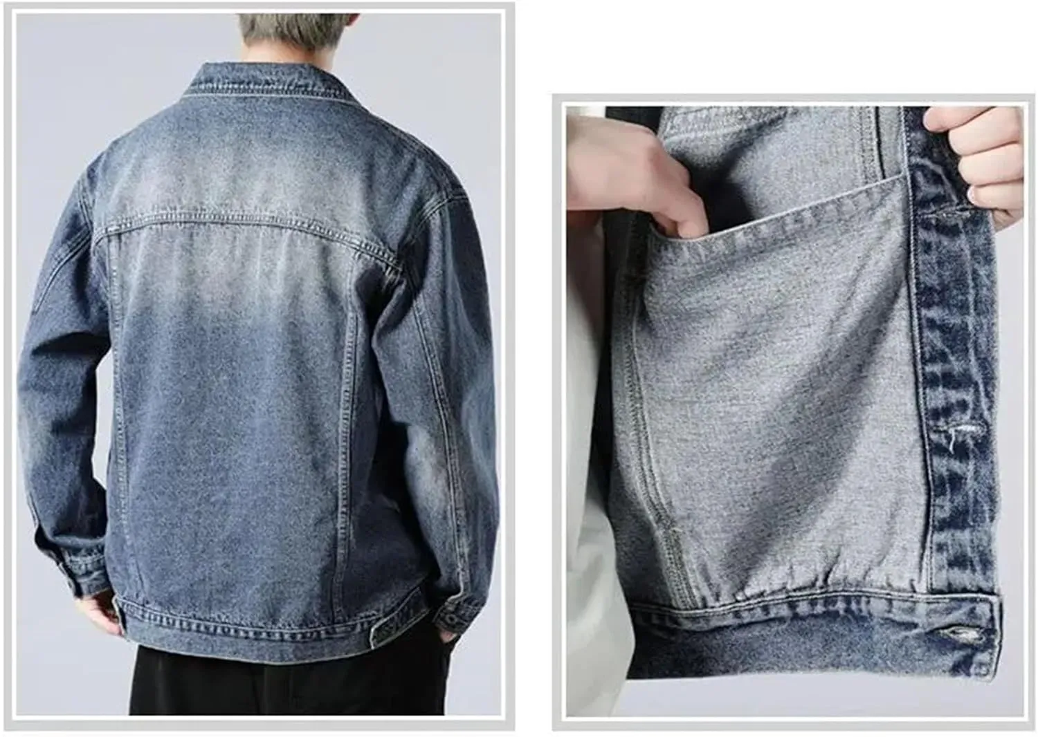 Men's Daily Denim Jacket Men Loose Casual Denim Coat Classic Vintage Jean Jacket For Spring