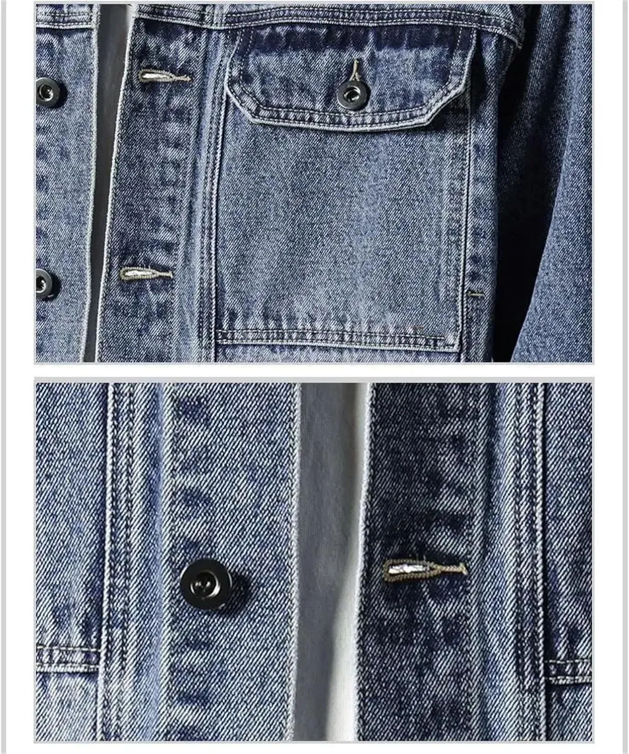 Men's Daily Denim Jacket Men Loose Casual Denim Coat Classic Vintage Jean Jacket For Spring
