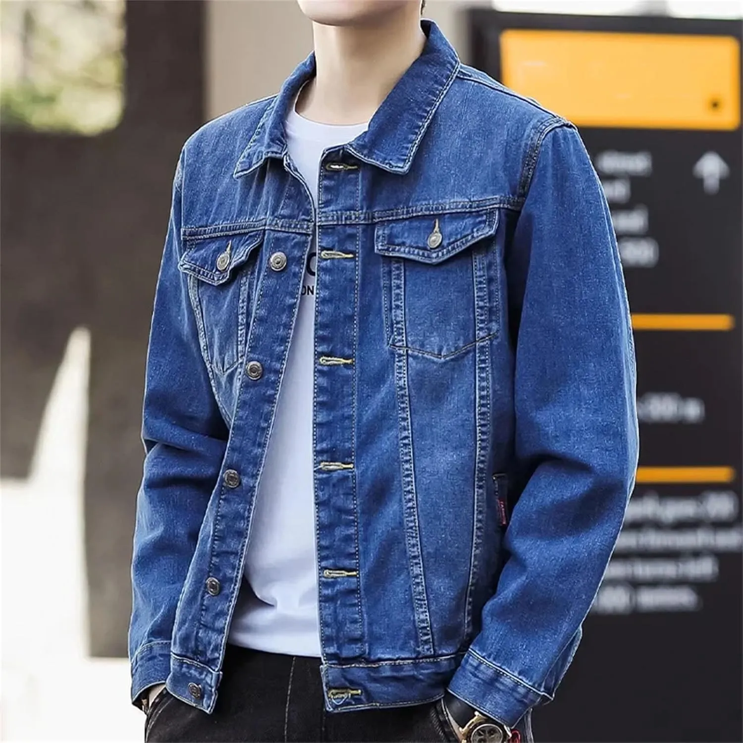 Men's Loose Casual Denim Jacket Men Spring Denim Coats For Men Classic Vintage Jean Jacket
