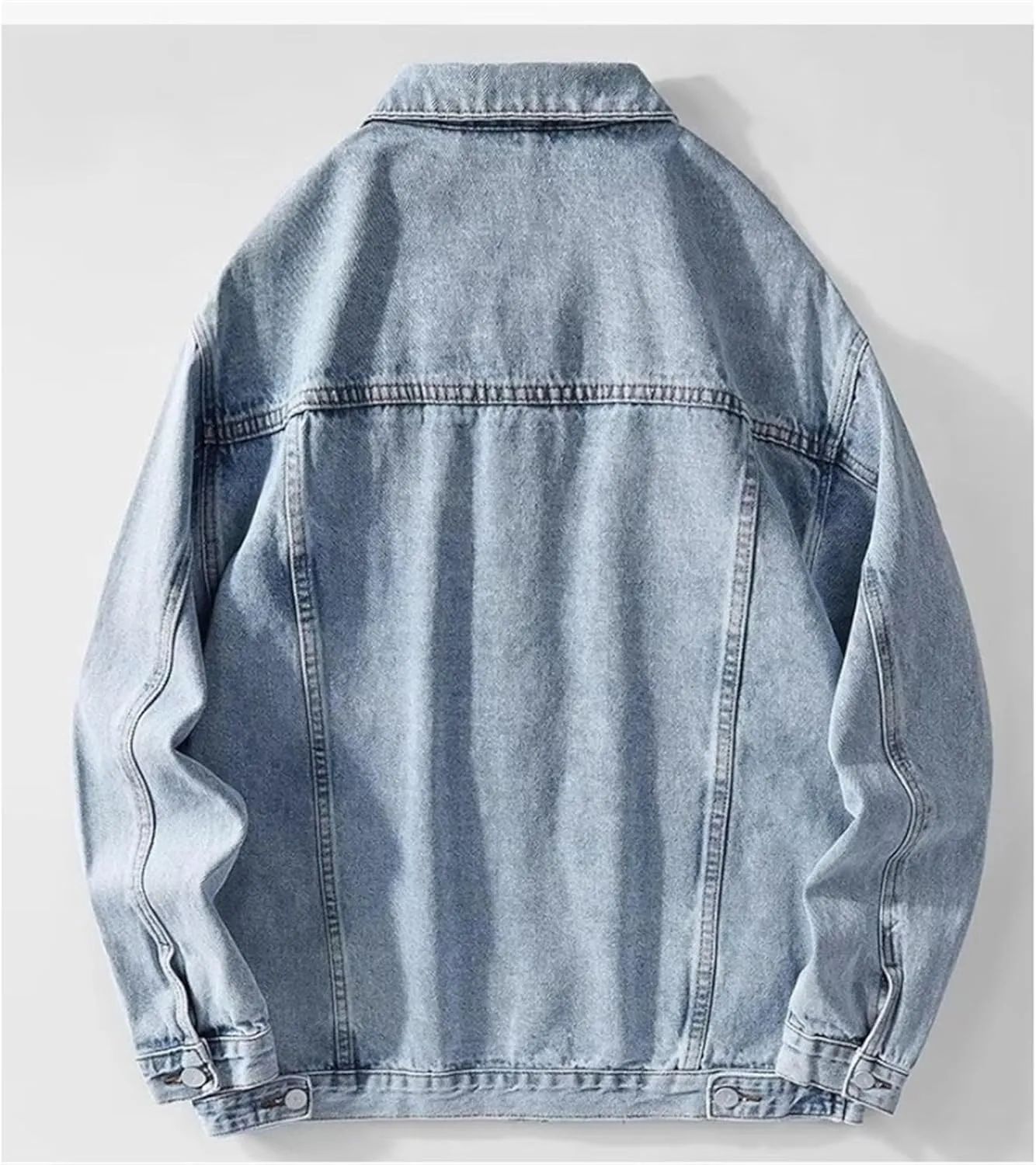 Men's Retro Workwear Cowboy Jacket Trendy Denim Distressed Ripped Slim Coat Classic Casual Denim Coats