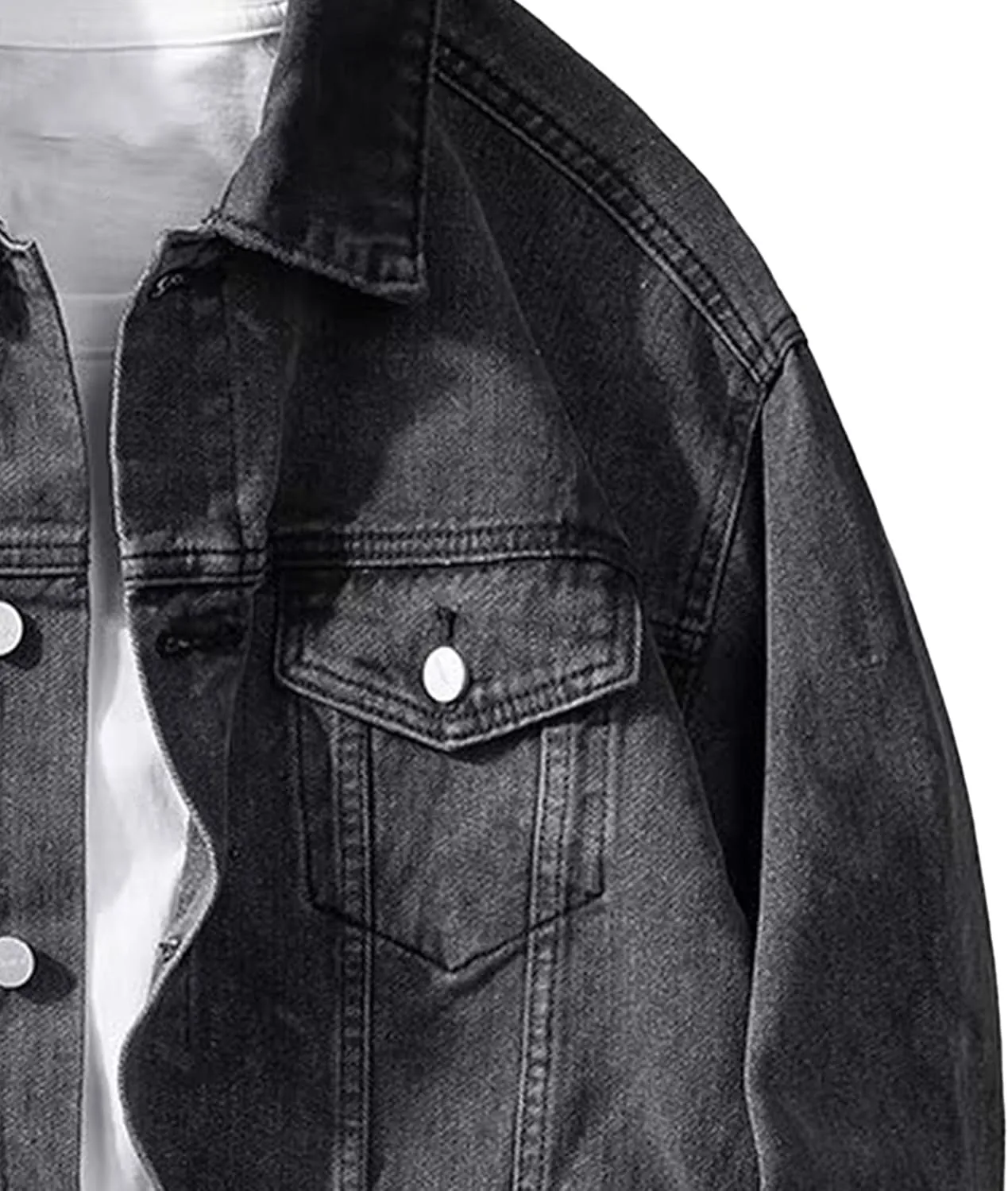 Men's Retro Workwear Cowboy Jacket Trendy Denim Distressed Ripped Slim Coat Classic Casual Denim Coats