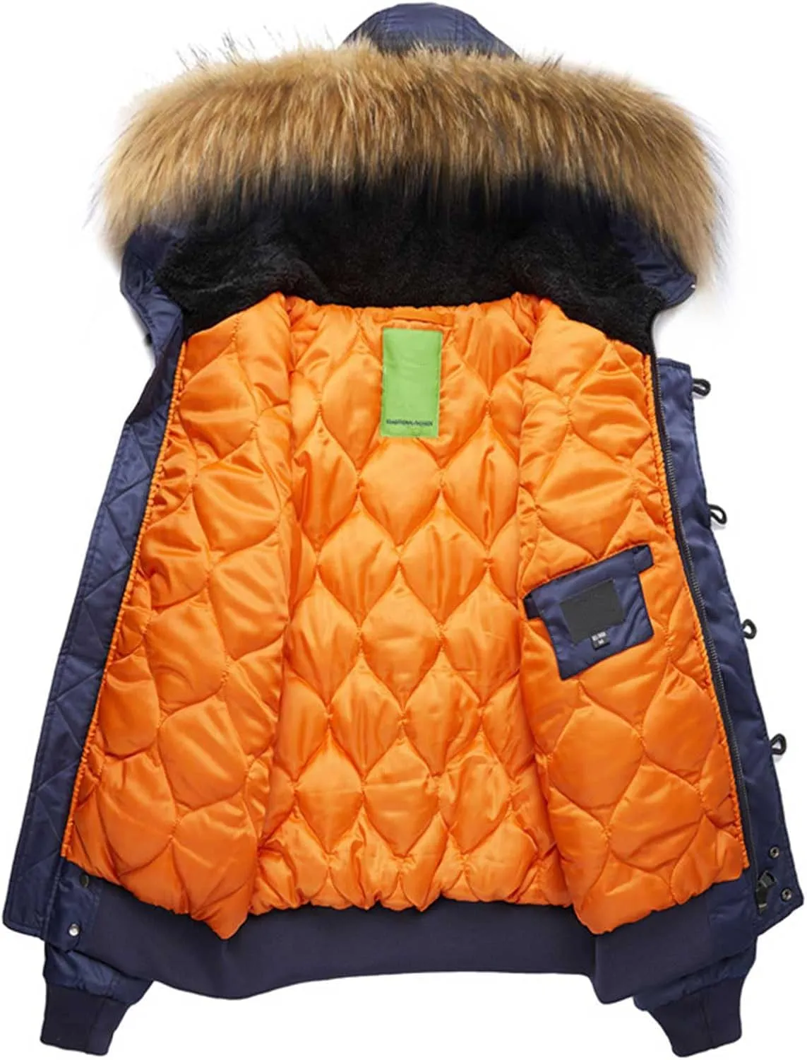 Mens Soft Lightweight Puffer Down Jackets Detachable Hood Water Resistant Winter Coat Hooded Insulated for Travel Ski