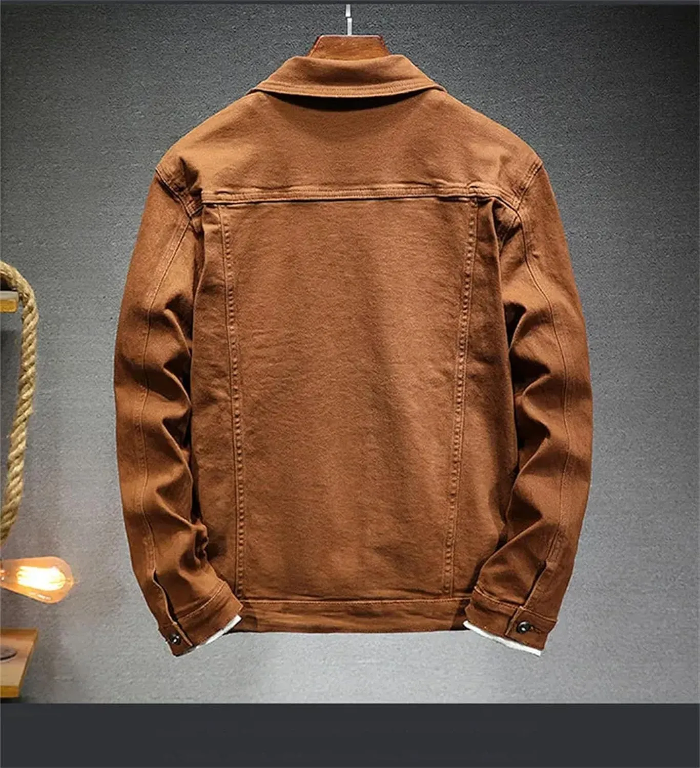Men's Stretch Slim Denim Jacket Men Classic Casual Denim Coat Vintage Lightweight Sport Coats